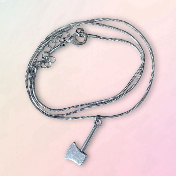 Dainty, Faux Axe Blade, Charm & Rope Chain - Picture 2 of 8